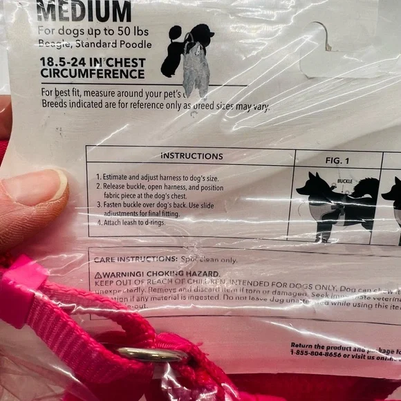 NWT Vibrant Life Harness Pink Polka Dot with pearls and a heart Size Medium - Picture 4 of 9